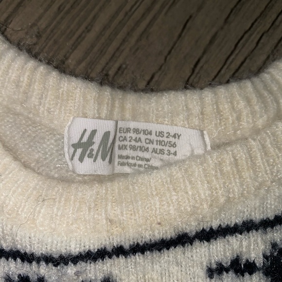 H&M KIDS CHRISTMAS REINDEER SWEATER PEPLUM - Picture 2 of 4